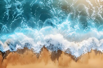 Obraz na płótnie Canvas beautiful view of ocean waves on beach