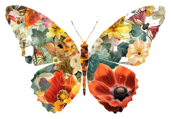 PNG  Flower Collage Butterfly butterfly flower invertebrate