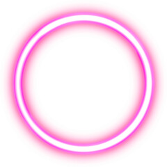 Glowing ring of neon pink light.