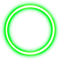 Glowing ring of neon green light.