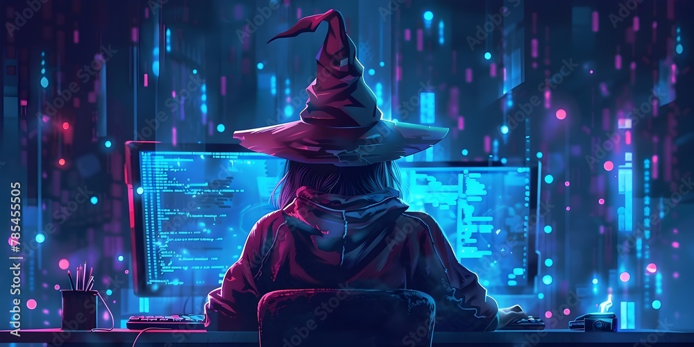 Poster programmer casts digital spells on computer code to harness the magic of the mainframe with wizard h