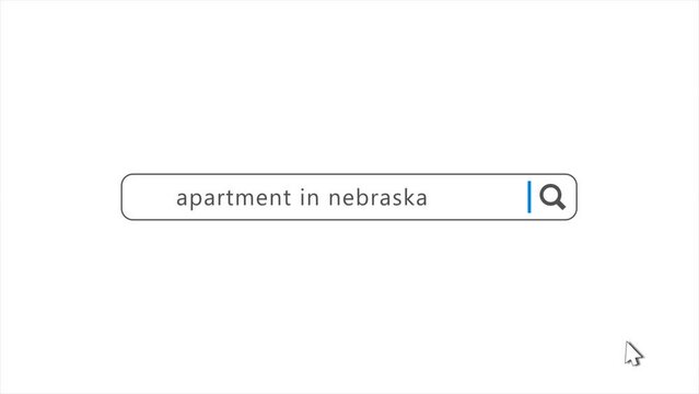Apartment in Nebraska State in Search Animation. Internet Browser Searching
