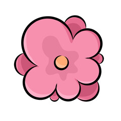 pink flower on white, flower illustration