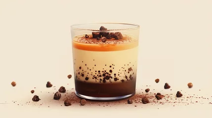 Fotobehang A decadent dessert featuring camel milk and black truffles © wilaiwan