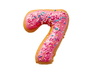number seven made of donut