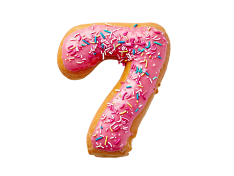 number seven made of donut