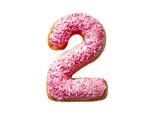 Naklejka premium number two made of donut