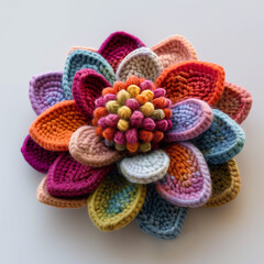 Wool knit flower 