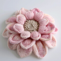 Wool knit flower 