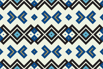 Ikat Floral Paisley Embroidery Background. Ikat Texture Geometric Ethnic Oriental Pattern traditional.aztec Style Abstract Vector illustration.design for Texture,fabric,clothing,wrapping,sarong.