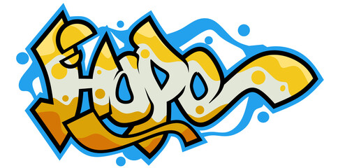 Hope word graffiti text font illustration sticker