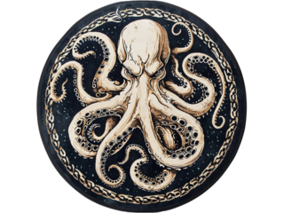 mythical animal themed round carpet