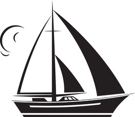 Yacht Tranquility Illustrated Vector Scene