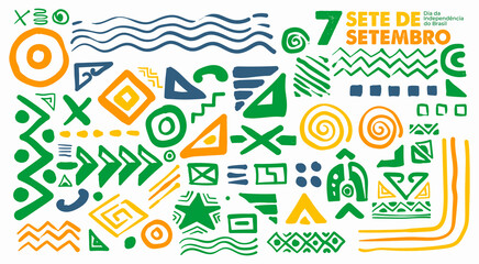 brazil independence day geometric abstract background, 7 september brazil.