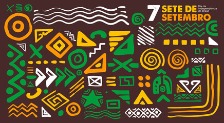 brazil independence day geometric abstract background, 7 september brazil.