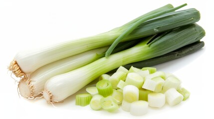 Fresh leek vegetable isolated on white background for optimal search engine visibility
