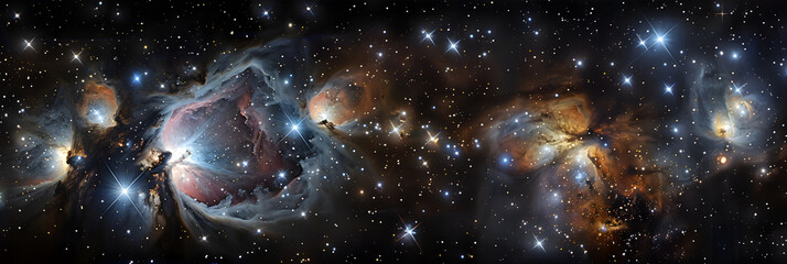 Radiant Depiction of Orion Constellation and Nebula in All Its Celestial Glory - obrazy, fototapety, plakaty