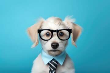 cool teacher dog portrait