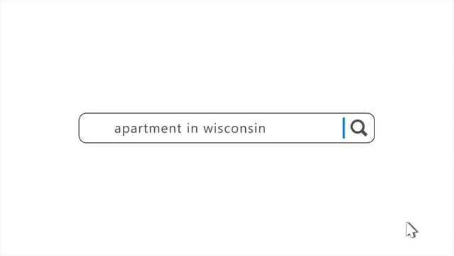 Apartment in Wisconsin State in Search Animation. Internet Browser Searching