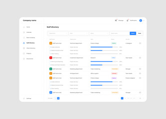 Company employee staff management platform UI design