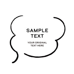 シンプルな吹き出し 手描きイラストベクター素材