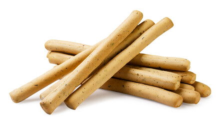 Grissini, bread sticks close-up on a white background. Isolated - 785466985