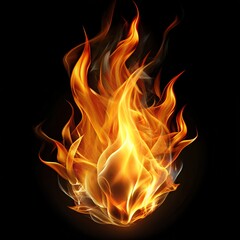 fire flames isolated on black background