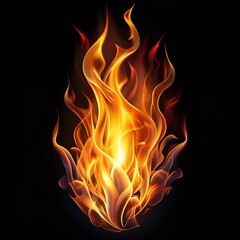Fototapeta premium fire flames isolated on black background