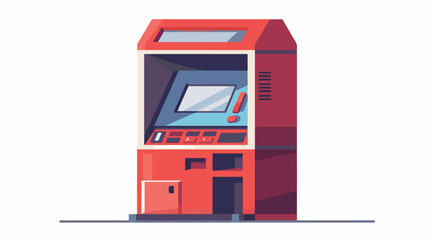 Modern teller ATM machine. Flat style vector illustration