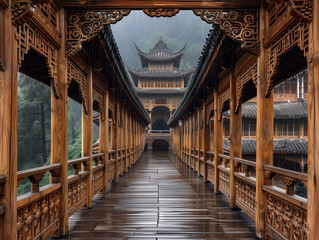 Miao Ethnic Wind and Rain Bridge_