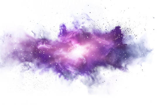 Infinite Space Dust Explosion on white background