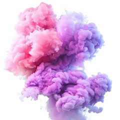  A purple and pink smoke explosion on white background,png