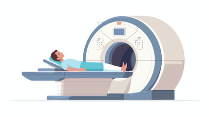MRI magnetic resonance imaging machine scanning patie - obrazy, fototapety, plakaty