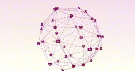 Network of connections and network of connections against grey background