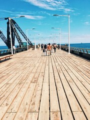 Walking across the Viña del Mar bridge