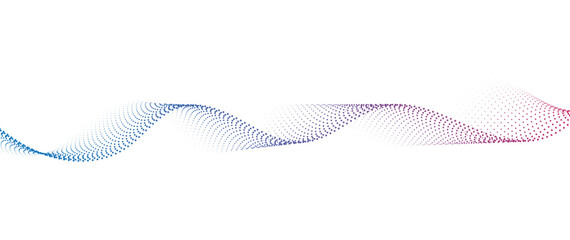 Flowing Dot Wave halftone gradient pattern on transparent background