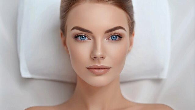 Beautiful young woman with perfect eyebrows
