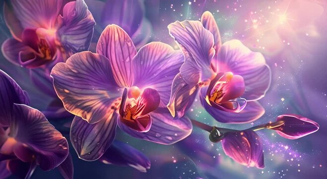 Video of Mauve Orchid with cosmic patterns