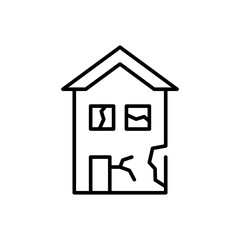 Abandoned house outline icons, minimalist vector illustration ,simple transparent graphic element .Isolated on white background