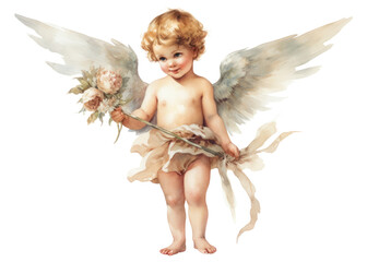 Fototapeta premium PNG Cupid watercolor Child Angel angel