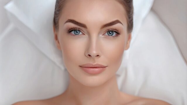 Beautiful young woman with perfect eyebrows