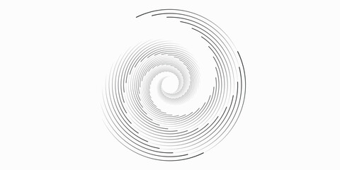 Set of two radial hypnotic spirals, on transparent background