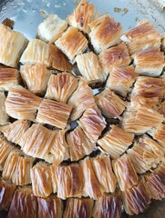 traditional homemade walnut Turkish baklava