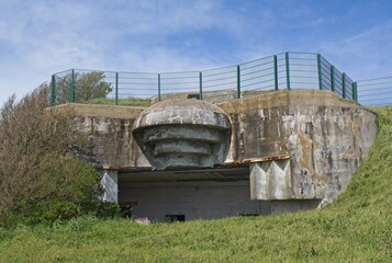 Larmor-Plage, France - Apr 1, 2024: German Second World War bunker in Larmor-Plage. It is part of...