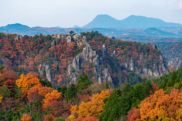 紅葉で美しい山
