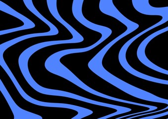 Linear pattern. Pattern. Blurred lines. Twisted lines. Animal accent. Color background. Blue and black