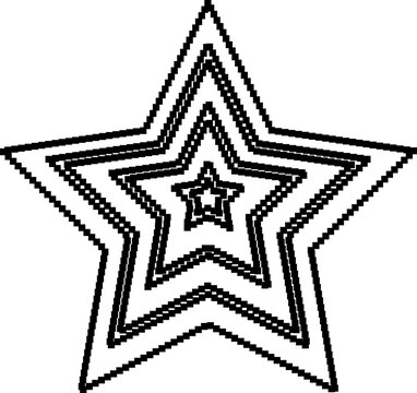 Star shape pixel line 8 bits. Digital element