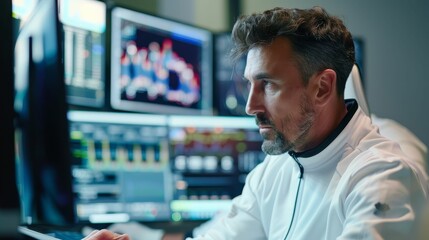 Fototapeta premium Analyzing performance data with a sports scientist, informed, strategy, enhancement