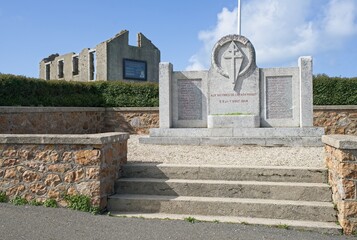 Pleubian, France - Apr 9, 2024: From 5 to 7 August 1944, in total 32 people were murdered at the...