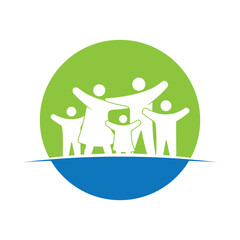 Family care logo template illustration design